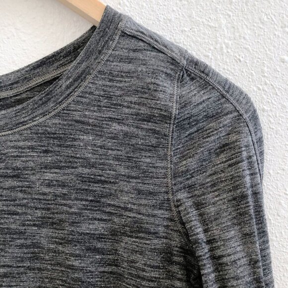 LULULEMON 5 Mile Long Sleeve Heathered Black No Size Tag/ Dot Check Measurements - Picture 6 of 8